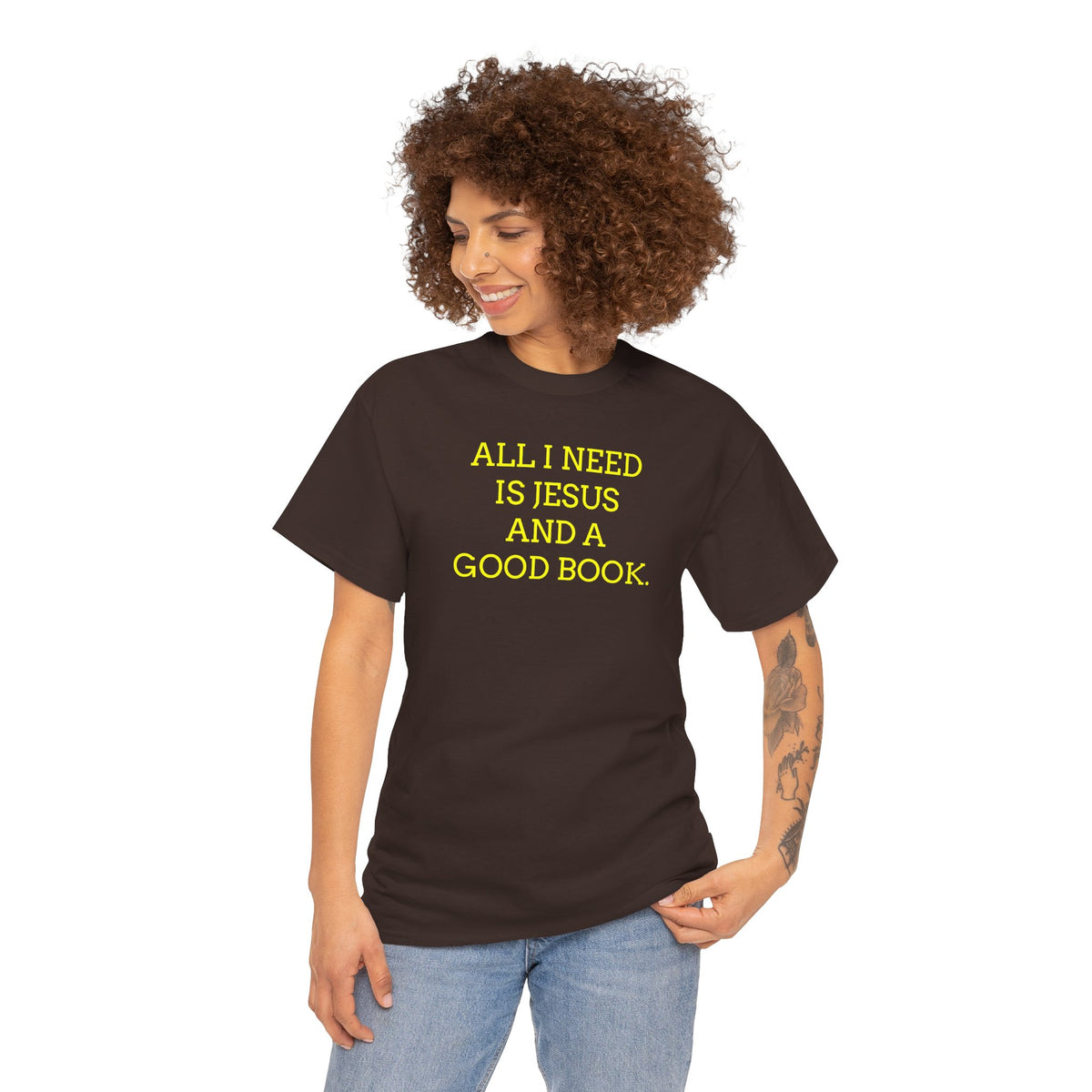 "All I Need Is Jesus and a Good Book" Faith Tee - Christian T‑Shirt