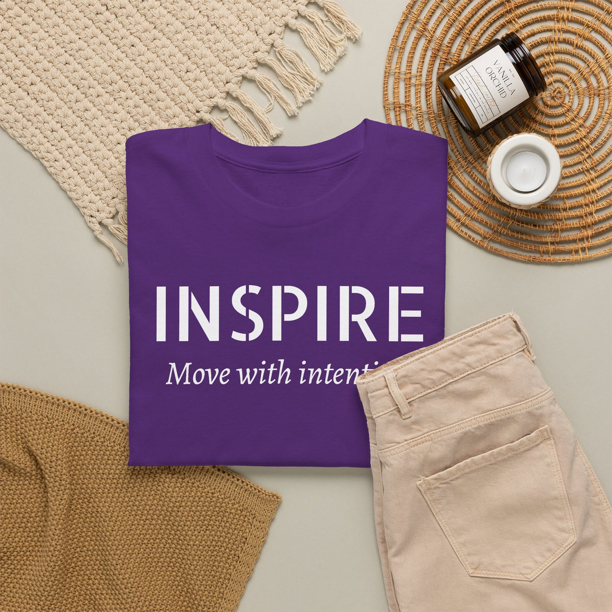 Inspire “Move with Intention” Tee — Motivational Graphic T-Shirt
