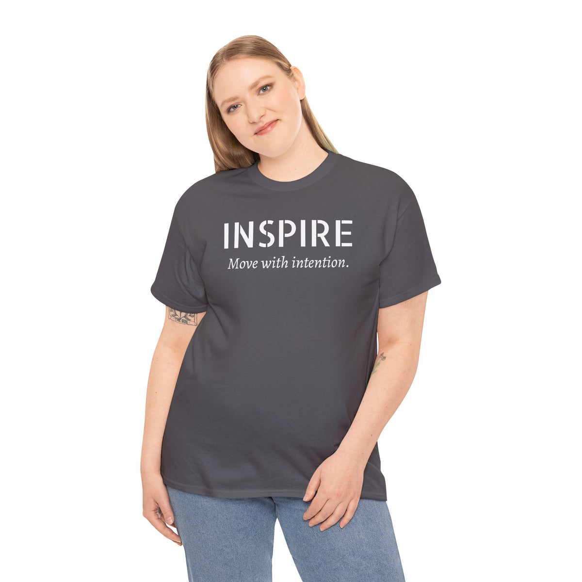 Inspire “Move with Intention” Tee — Motivational Graphic T-Shirt
