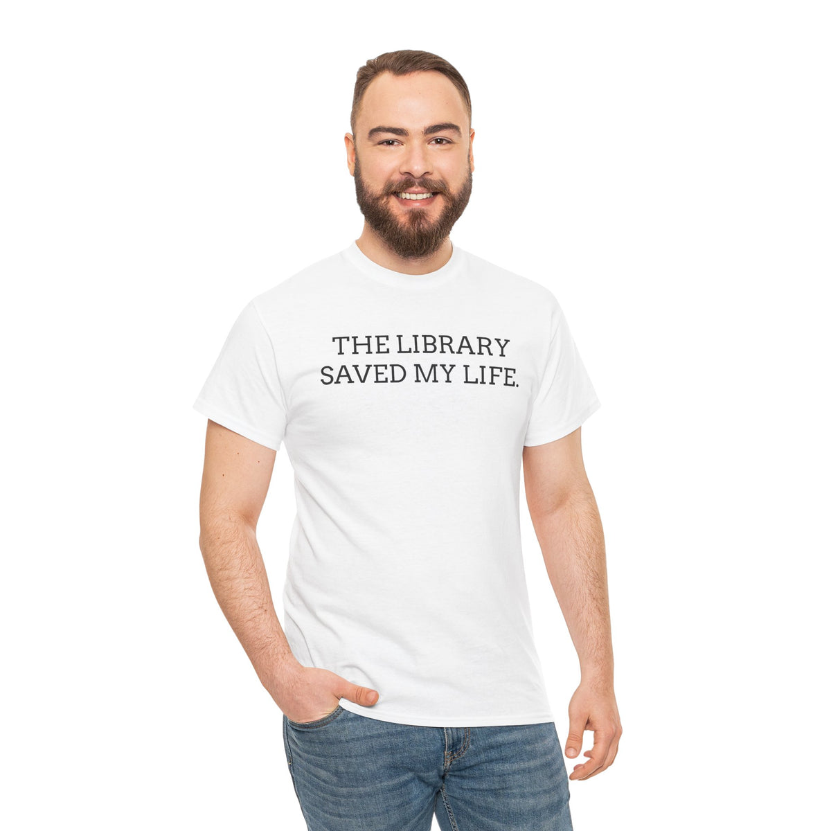 Library Saved My Life T-Shirt — Literary Quote Tee for Book Lovers