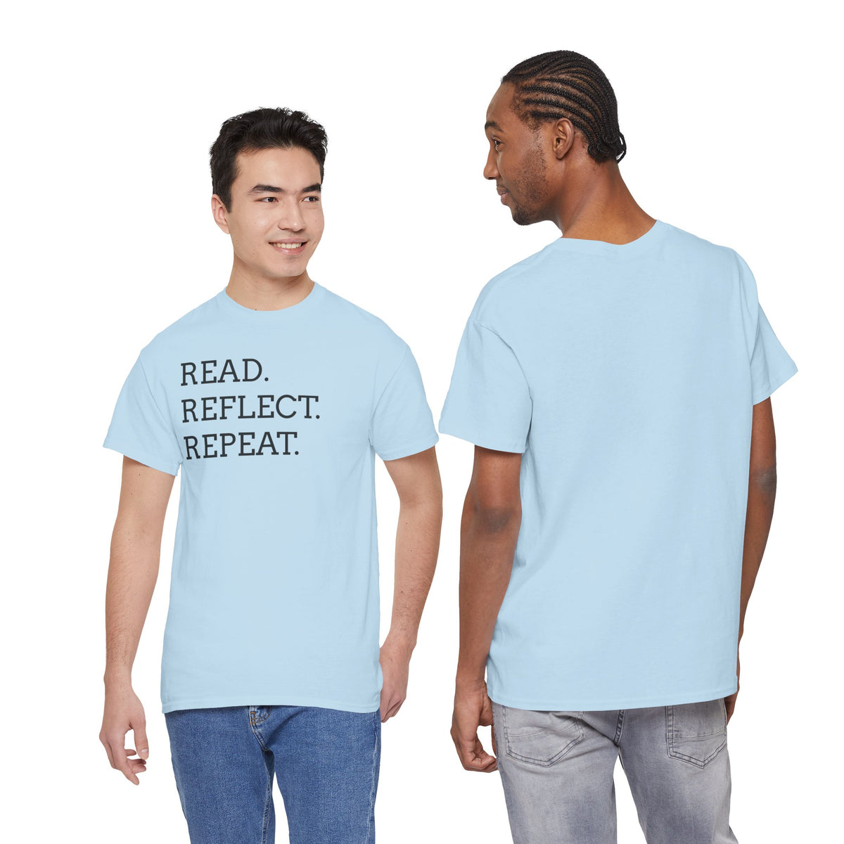 Read. Reflect. Repeat. T-Shirt — Minimalist Literary Tee for Book Lovers