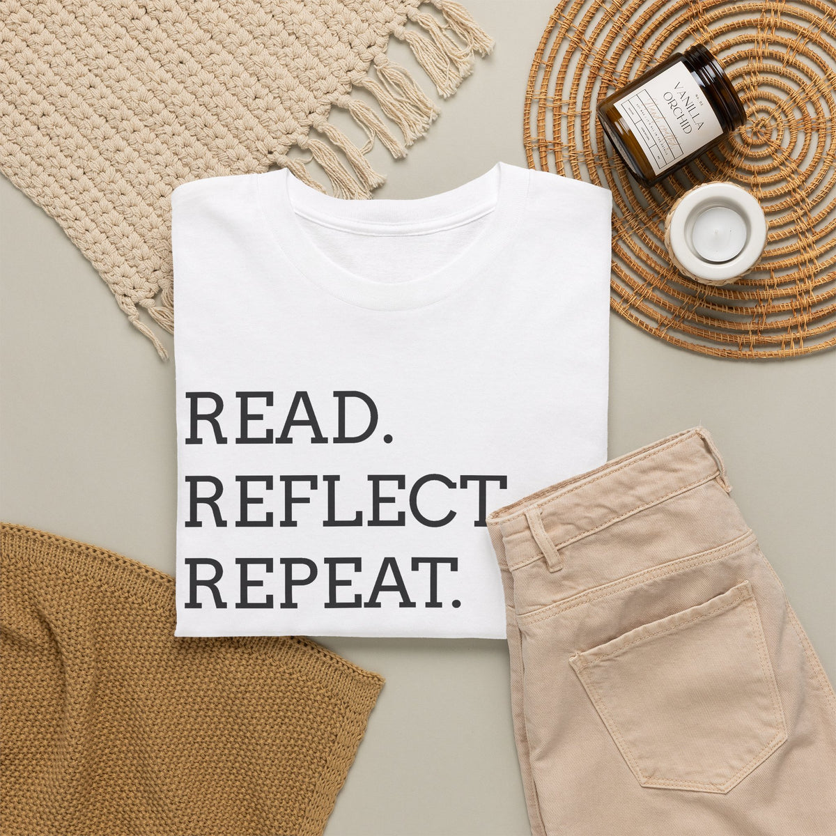 Read. Reflect. Repeat. T-Shirt — Minimalist Literary Tee for Book Lovers