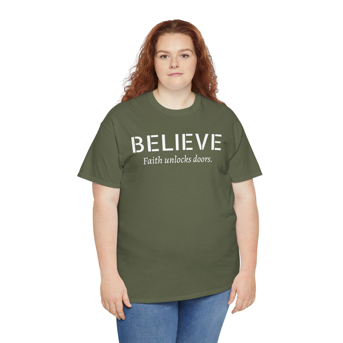 Believe Faith T‑Shirt — "Believe: Faith Unlocks Doors" Inspirational Tee