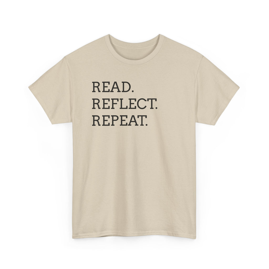 Read. Reflect. Repeat. T-Shirt — Minimalist Literary Tee for Book Lovers