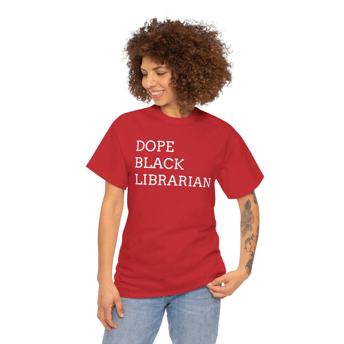 Dope Black Librarian T-Shirt — Bold Typography Tee for Black Librarians & Book Lovers