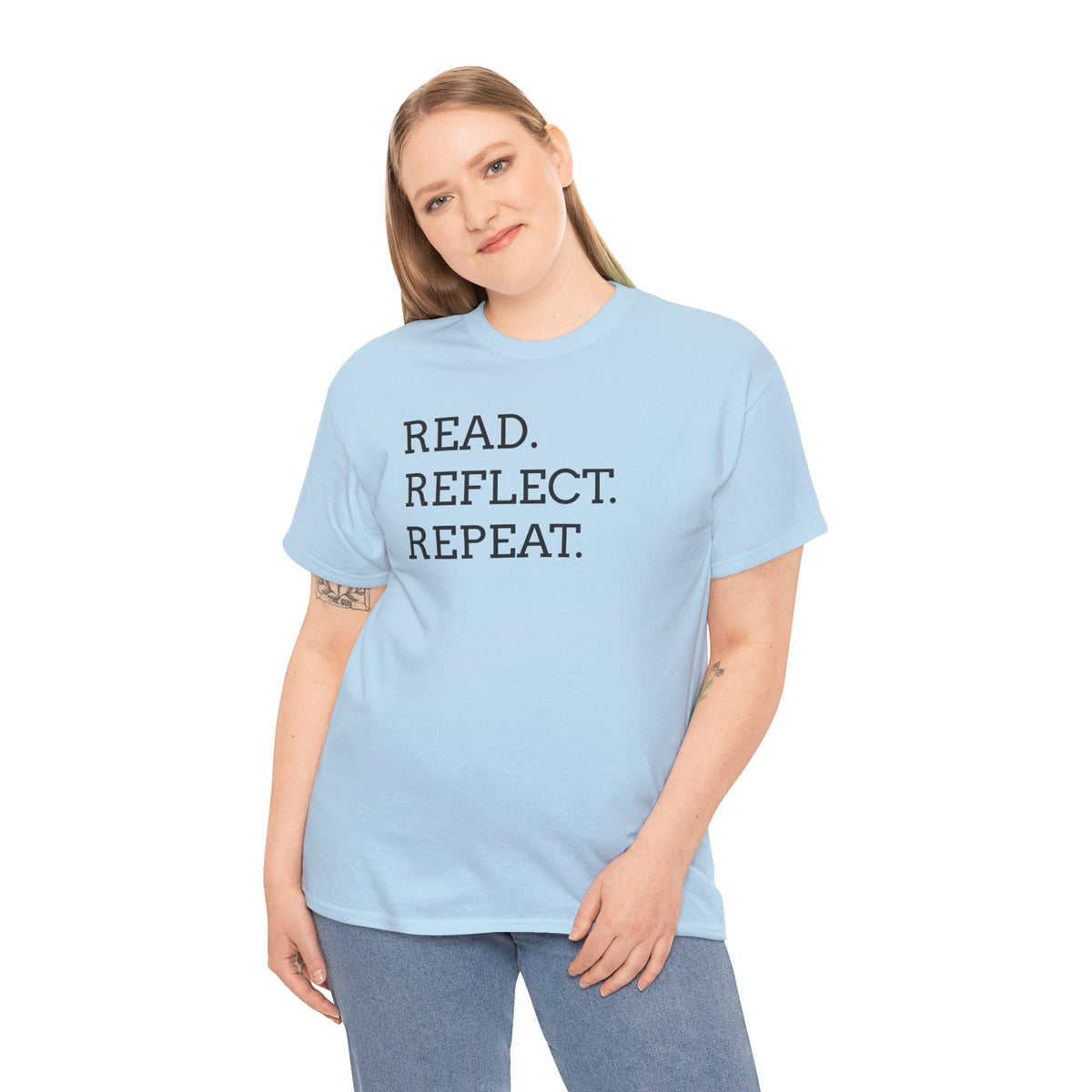 Read. Reflect. Repeat. T-Shirt — Minimalist Literary Tee for Book Lovers