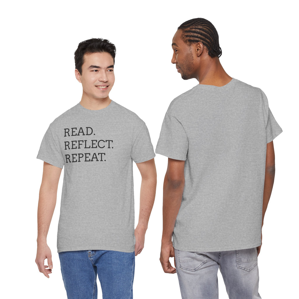 Read. Reflect. Repeat. T-Shirt — Minimalist Literary Tee for Book Lovers
