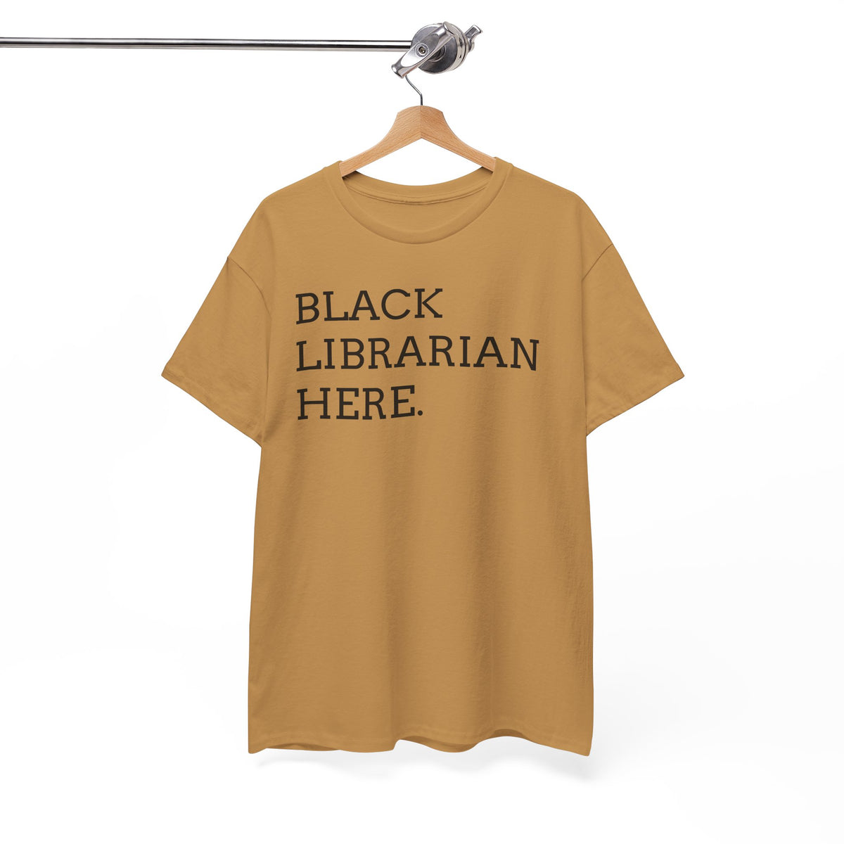 Black Librarian Here. Tee — Empowering Black Librarian Graphic Shirt