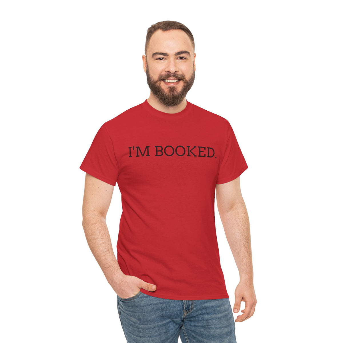 I'M BOOKED. T-Shirt — Funny Reader Tee for Book Lovers, Literary Gift