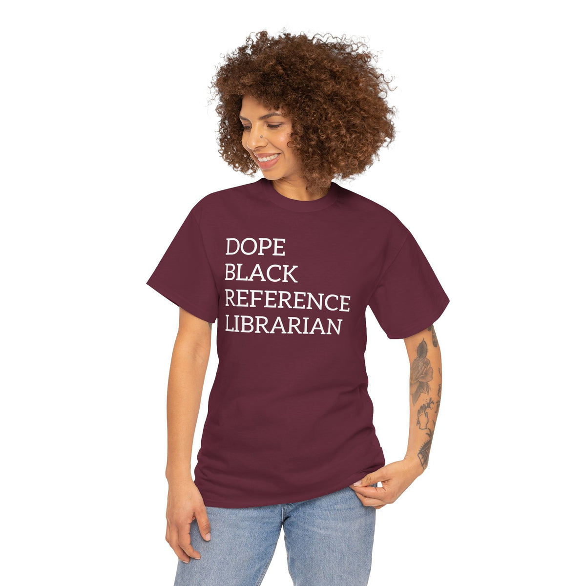 Dope Black Reference Librarian T-Shirt — Bold Typography Tee for Black Librarians & Library Lovers