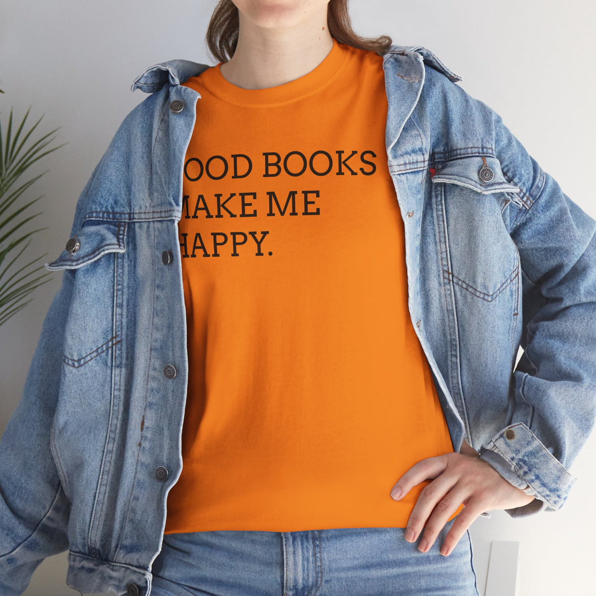 Book Lover T-Shirt — "Good Books Make Me Happy." Literary Graphic Tee