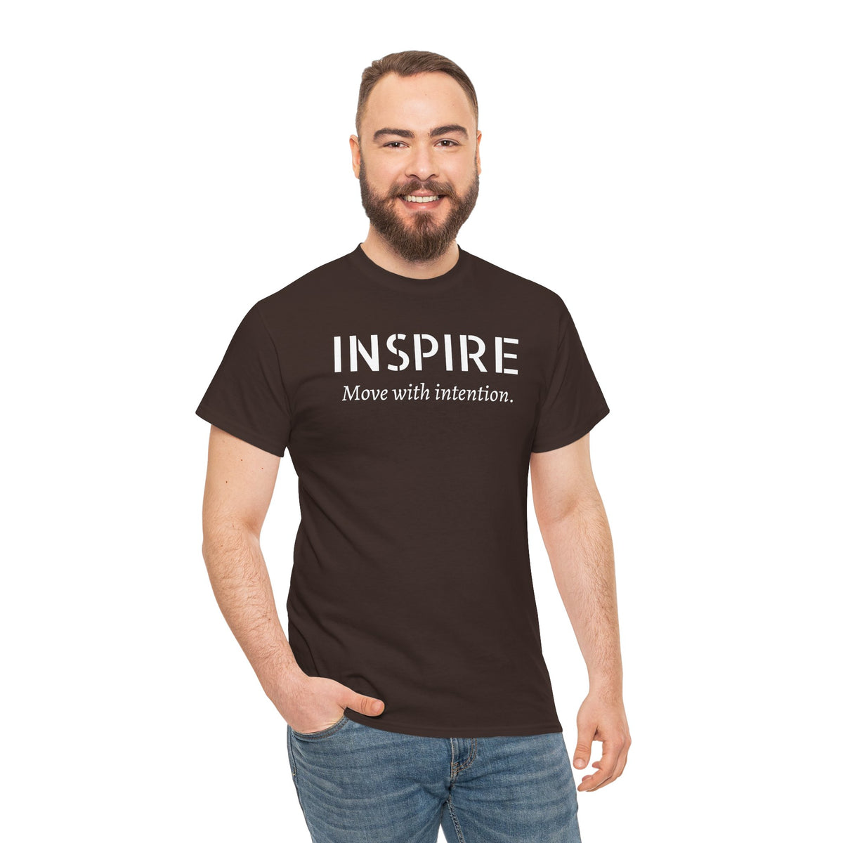 Inspire “Move with Intention” Tee — Motivational Graphic T-Shirt