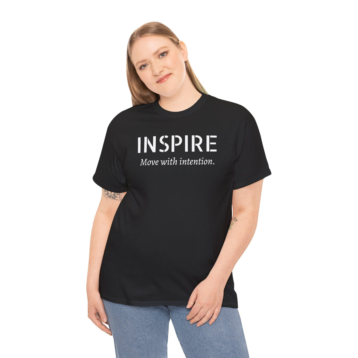 Inspire “Move with Intention” Tee — Motivational Graphic T-Shirt
