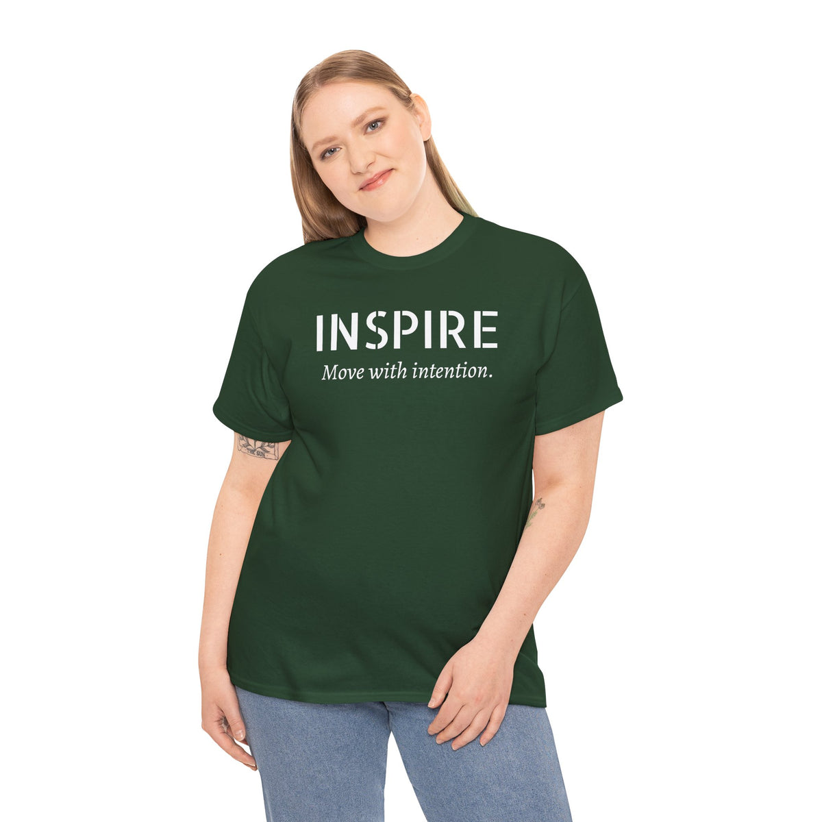 Inspire “Move with Intention” Tee — Motivational Graphic T-Shirt