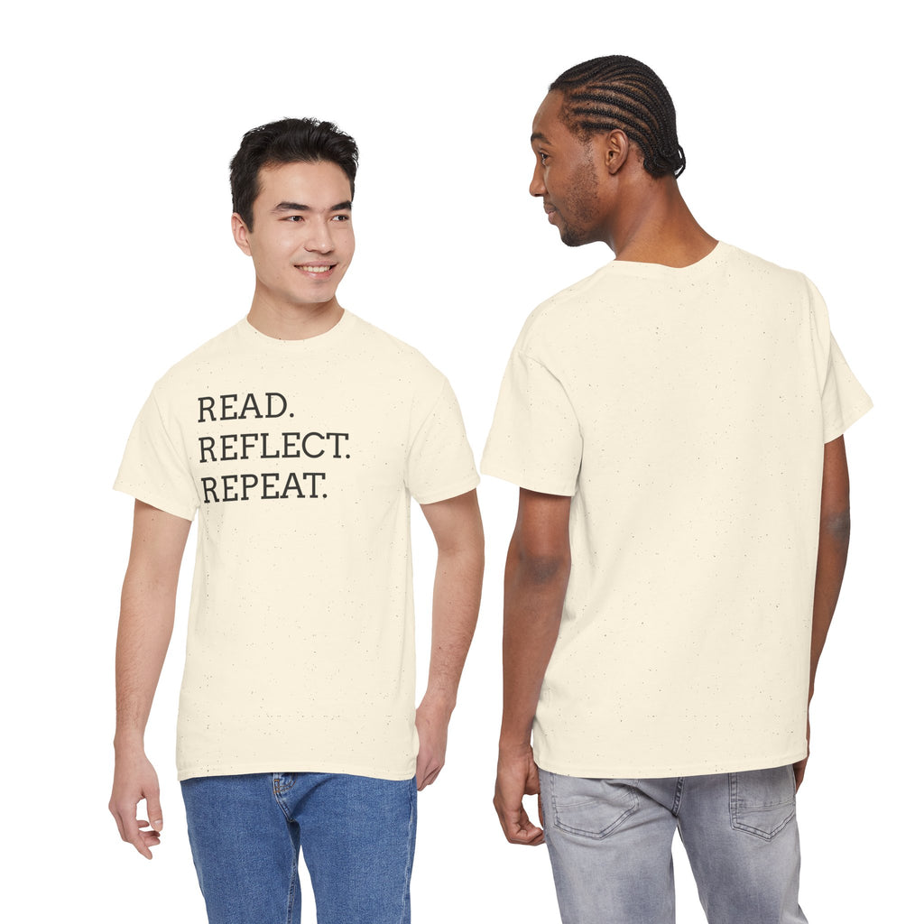 Read. Reflect. Repeat. T-Shirt — Minimalist Literary Tee for Book Lovers