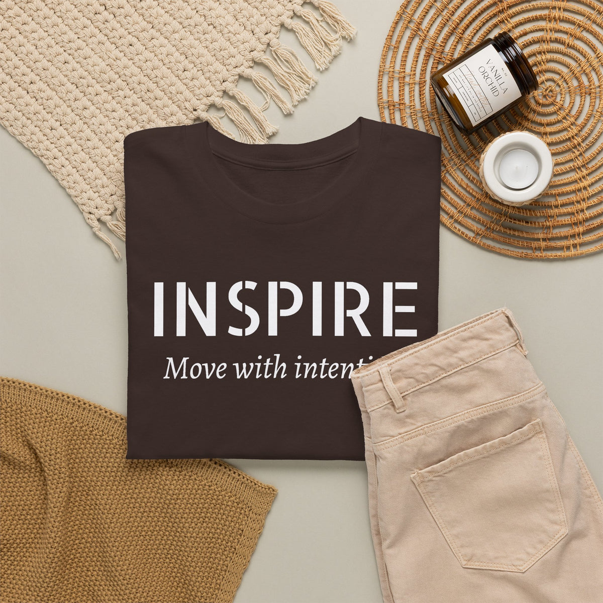 Inspire “Move with Intention” Tee — Motivational Graphic T-Shirt