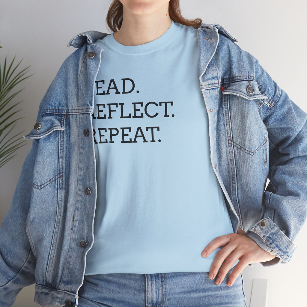 Read. Reflect. Repeat. T-Shirt — Minimalist Literary Tee for Book Lovers