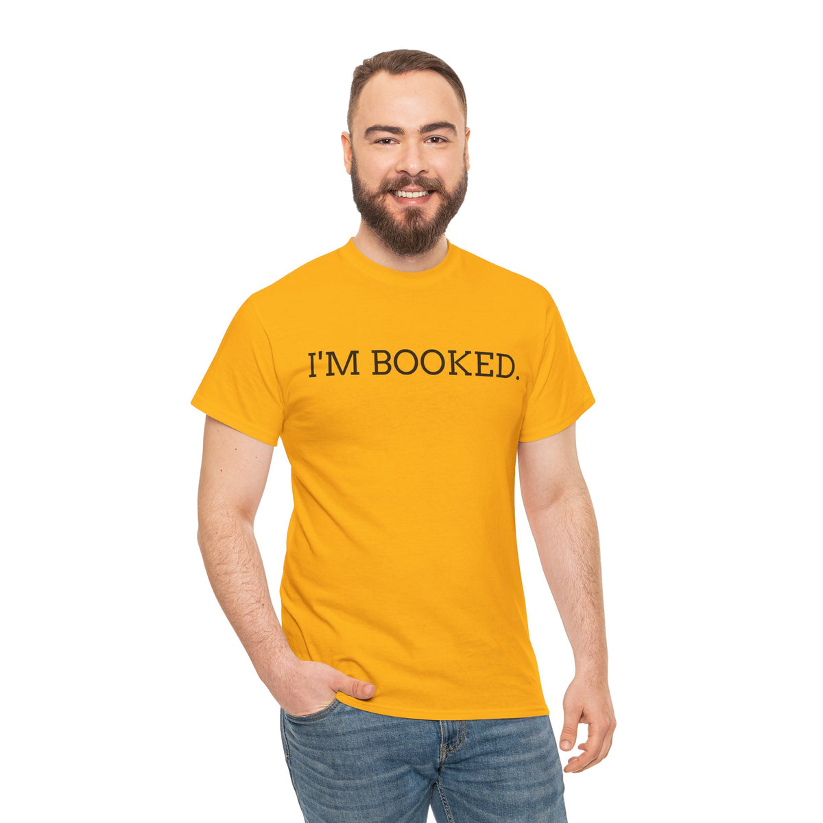 I'M BOOKED. T-Shirt — Funny Reader Tee for Book Lovers, Literary Gift