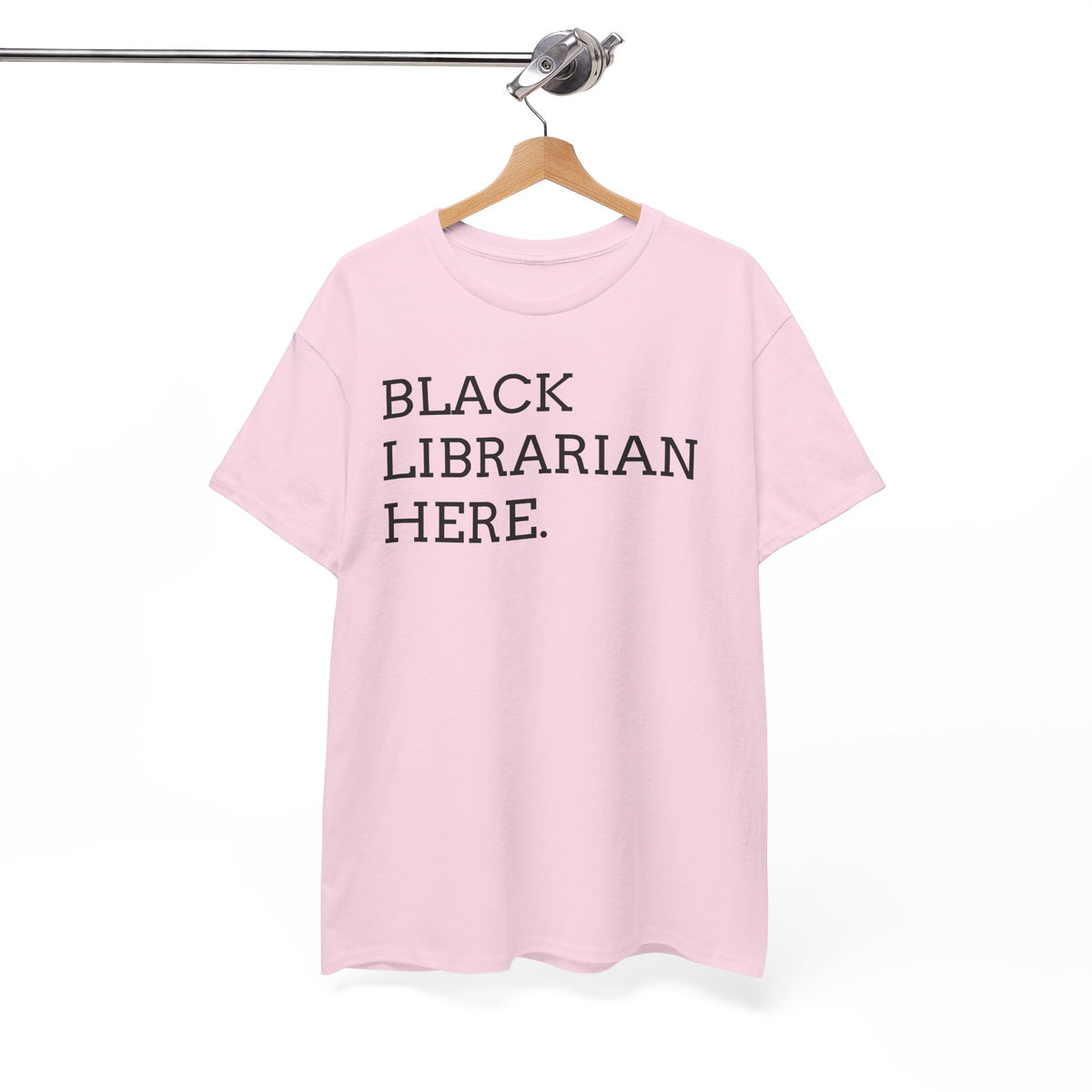 Black Librarian Here. Tee — Empowering Black Librarian Graphic Shirt