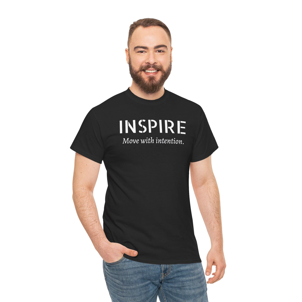 Inspire “Move with Intention” Tee — Motivational Graphic T-Shirt