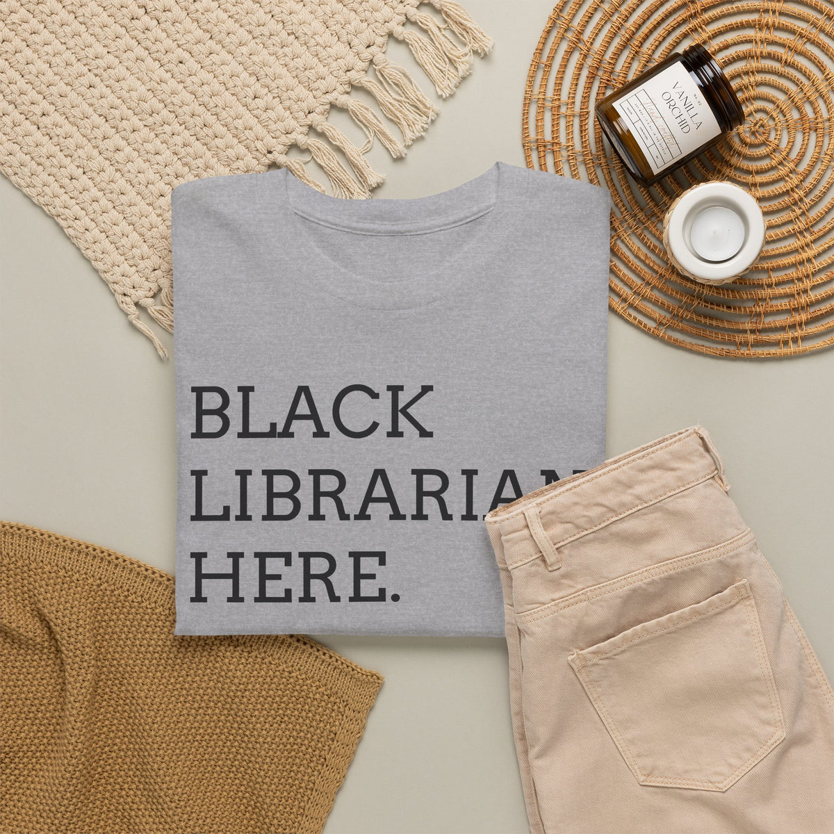 Black Librarian Here. Tee — Empowering Black Librarian Graphic Shirt
