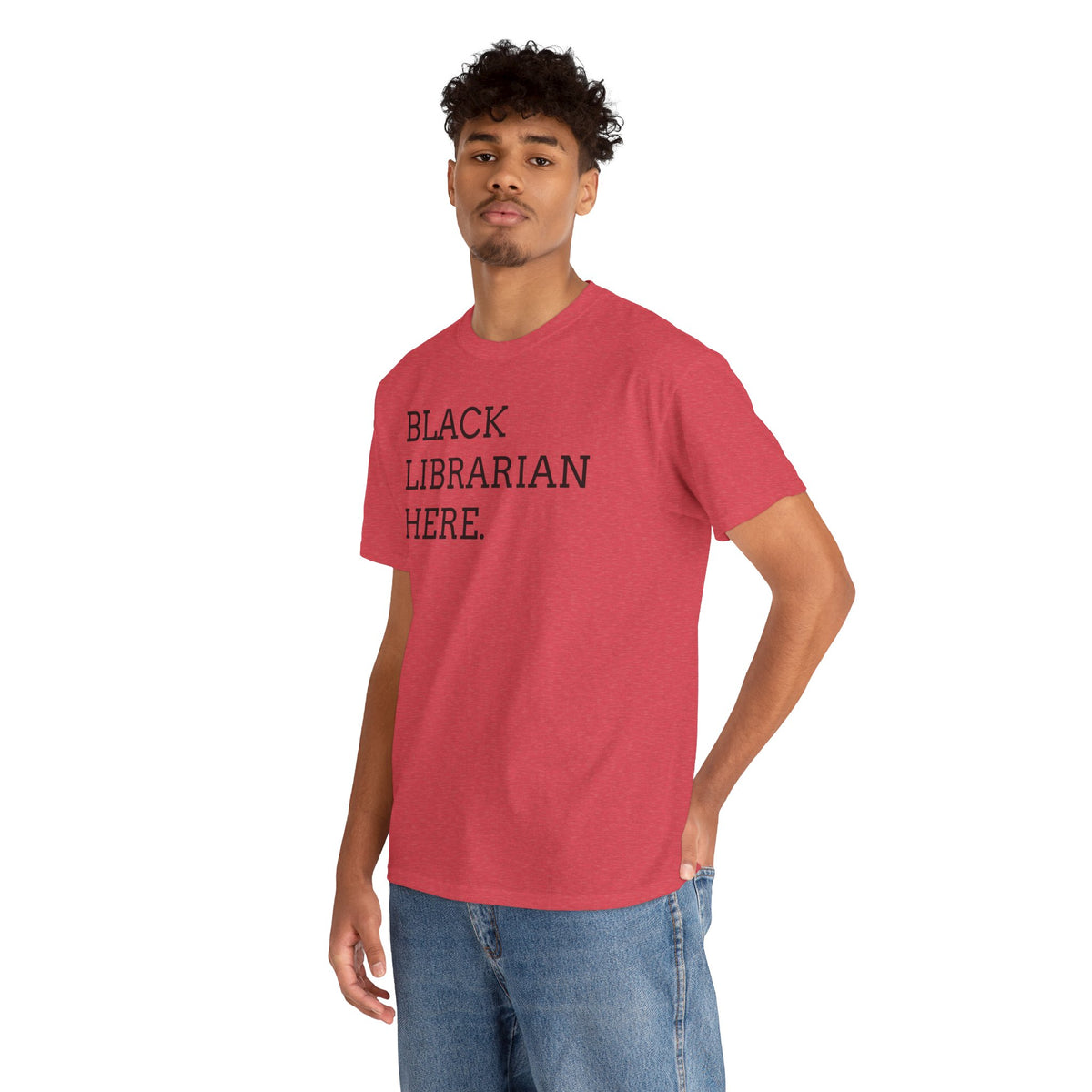 Black Librarian Here. Tee — Empowering Black Librarian Graphic Shirt