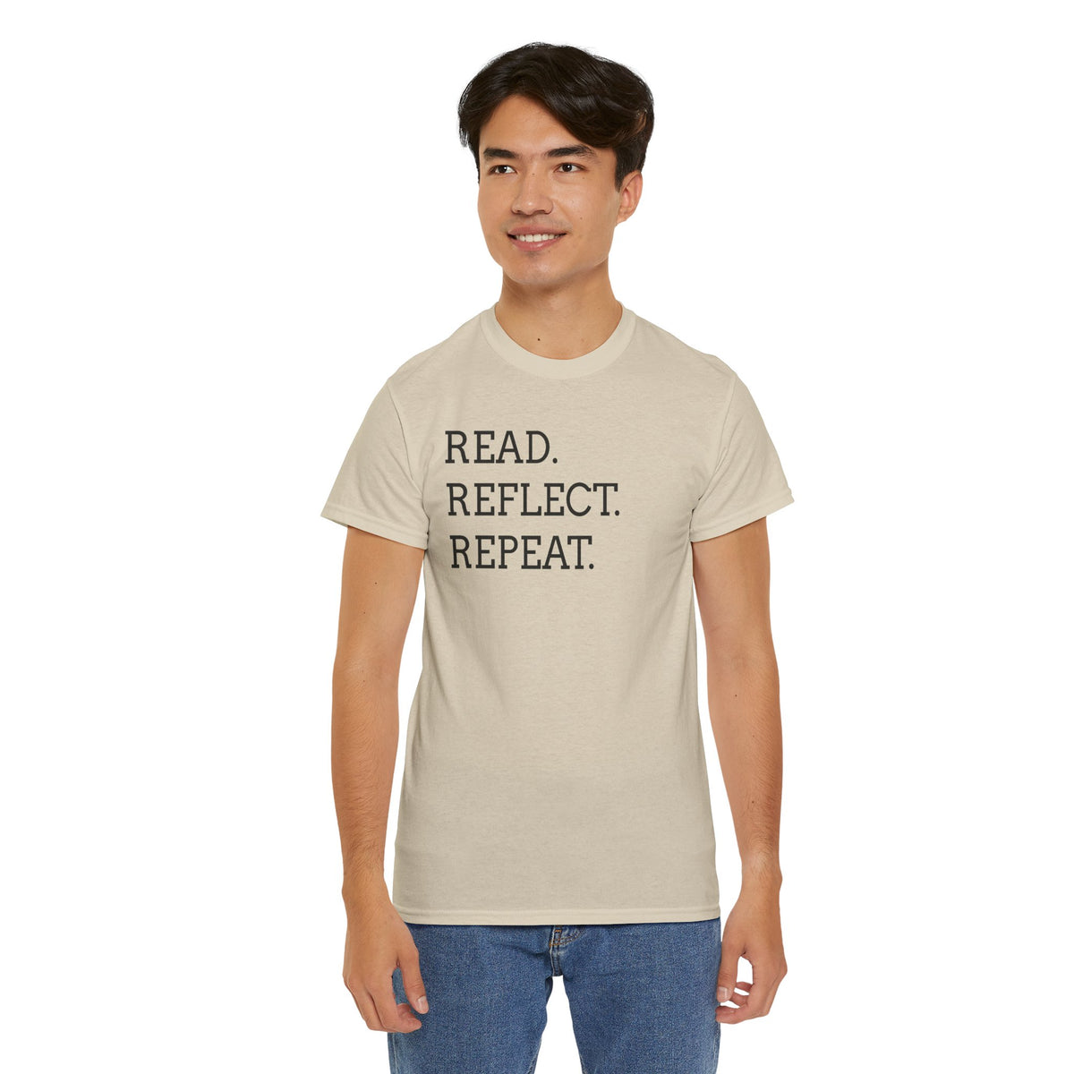 Read. Reflect. Repeat. T-Shirt — Minimalist Literary Tee for Book Lovers