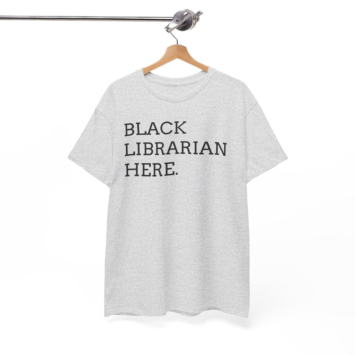 Black Librarian Here. Tee — Empowering Black Librarian Graphic Shirt