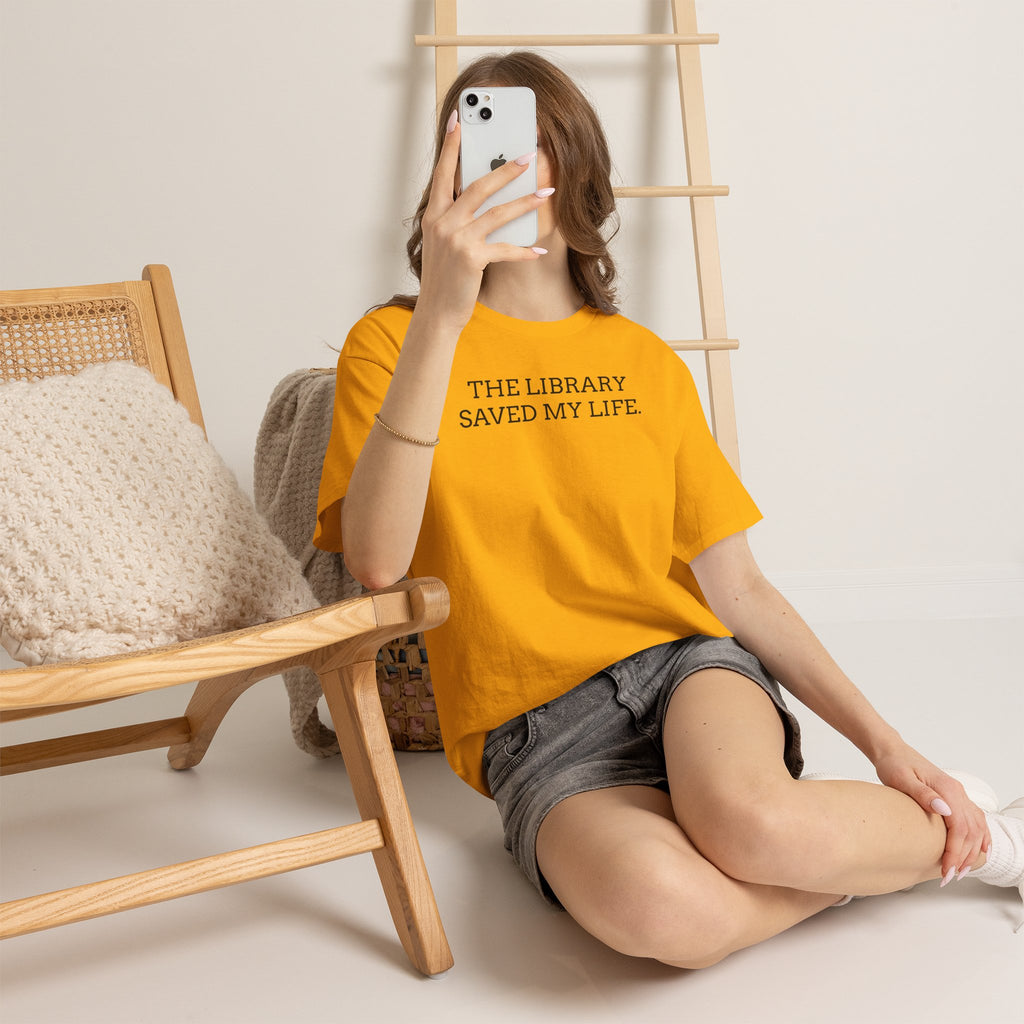 Library Saved My Life T-Shirt — Literary Quote Tee for Book Lovers