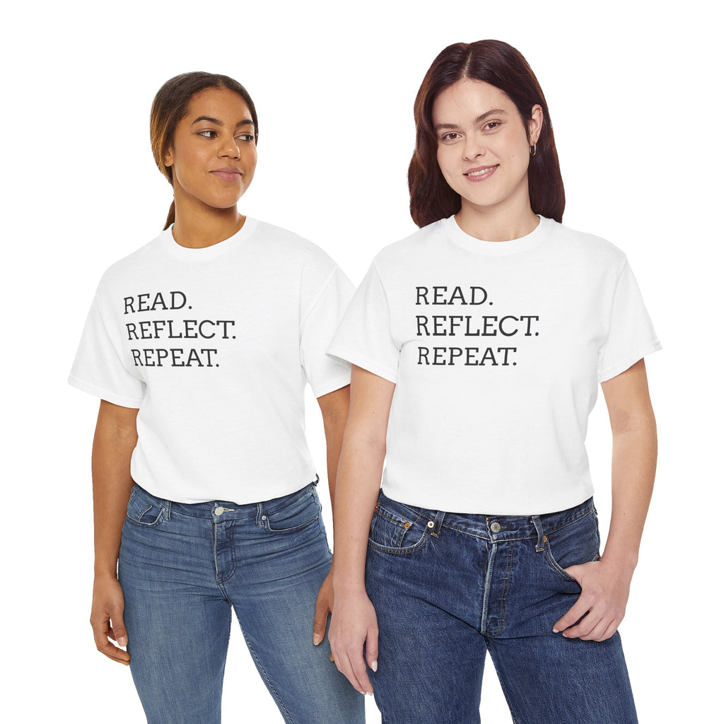 Read. Reflect. Repeat. T-Shirt — Minimalist Literary Tee for Book Lovers