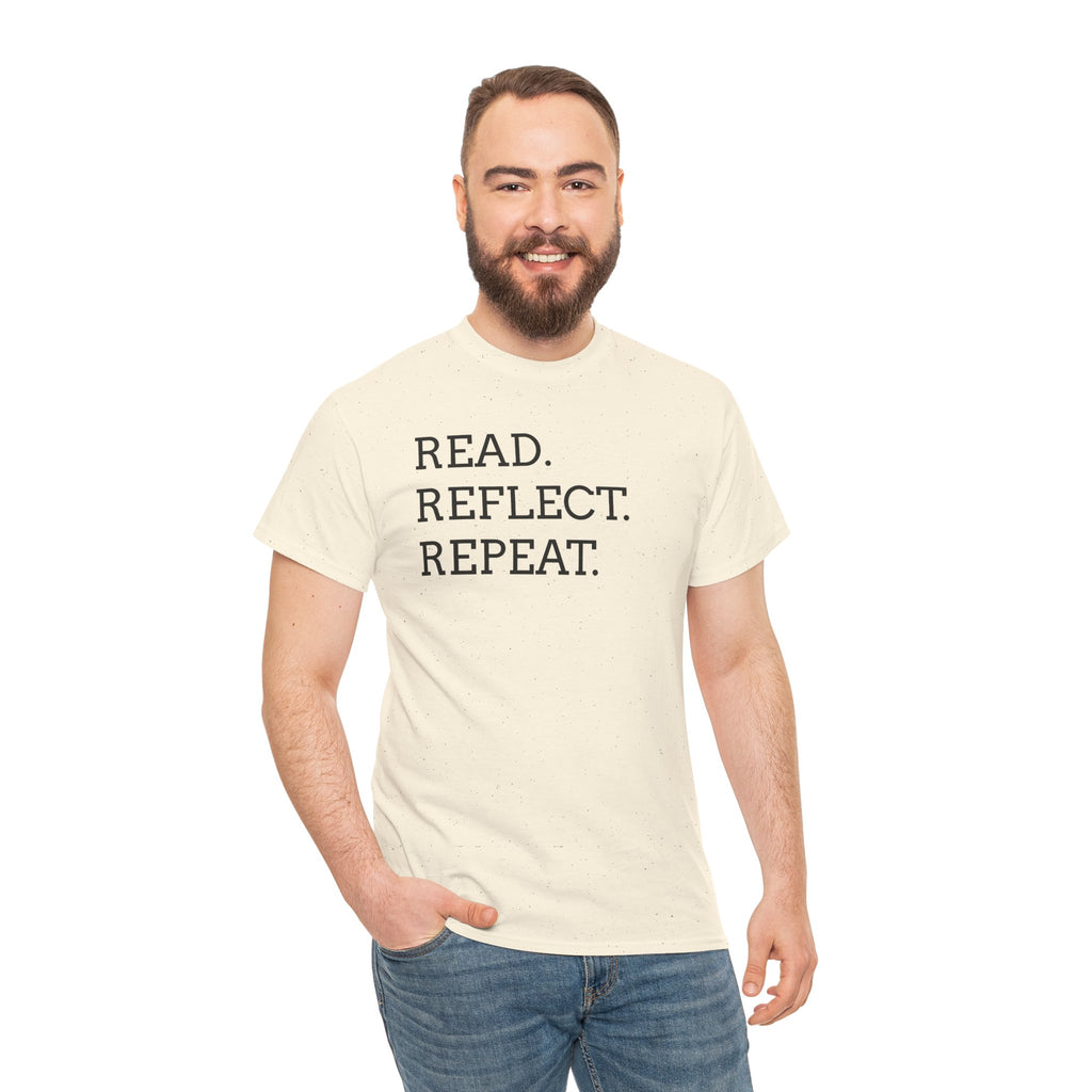 Read. Reflect. Repeat. T-Shirt — Minimalist Literary Tee for Book Lovers