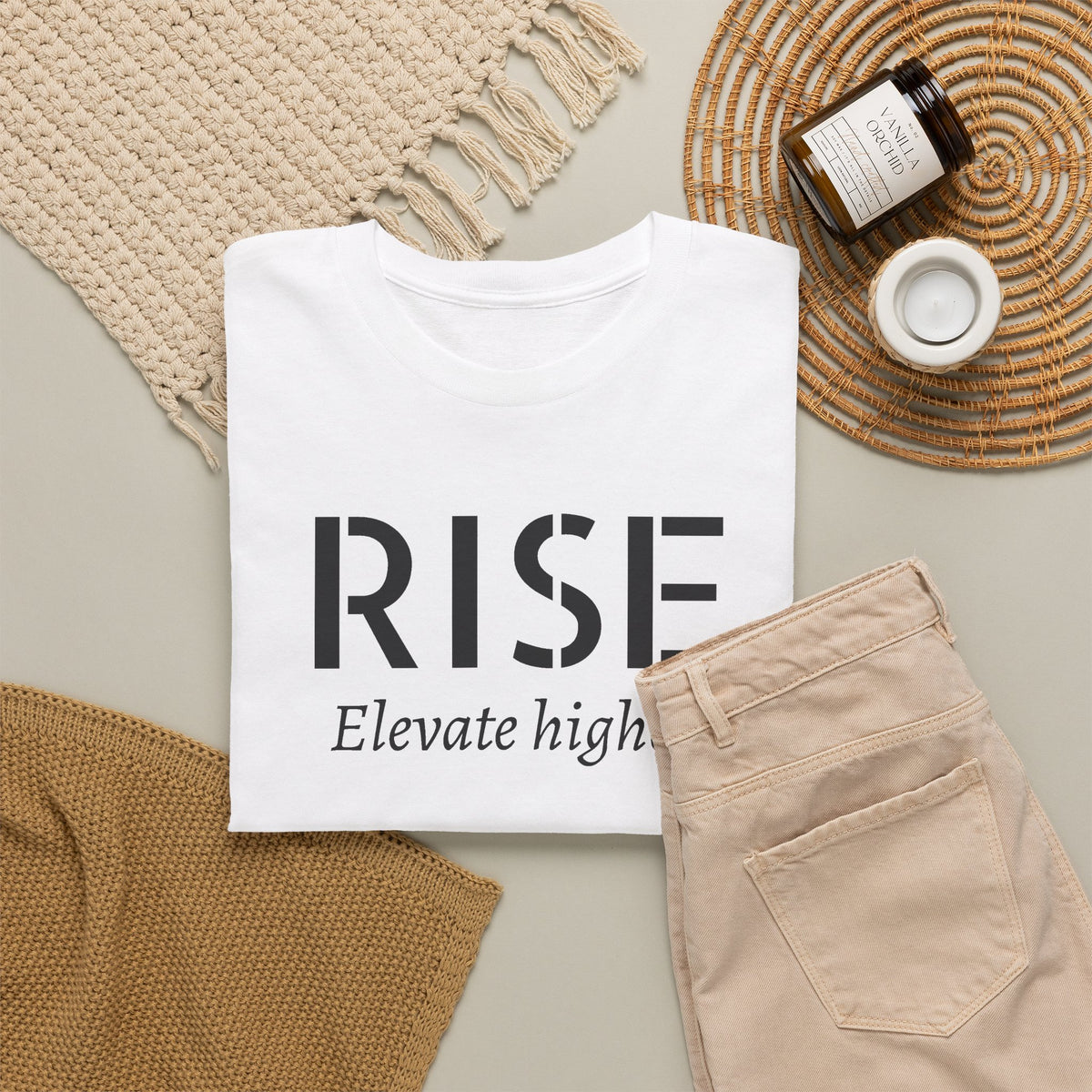 Rise "Elevate Higher" T-Shirt — Inspirational Motivational Tee
