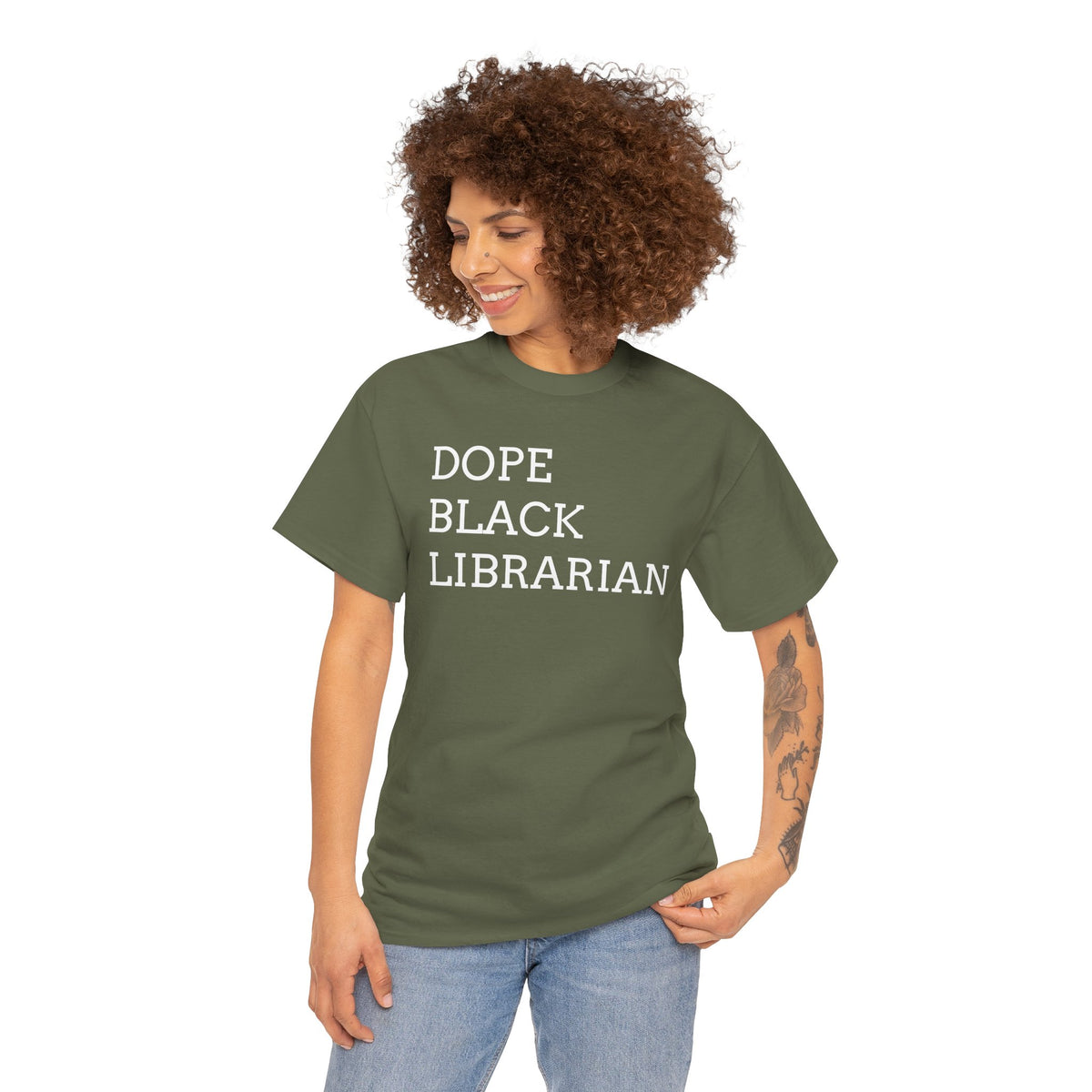 Dope Black Librarian T-Shirt — Bold Typography Tee for Black Librarians & Book Lovers