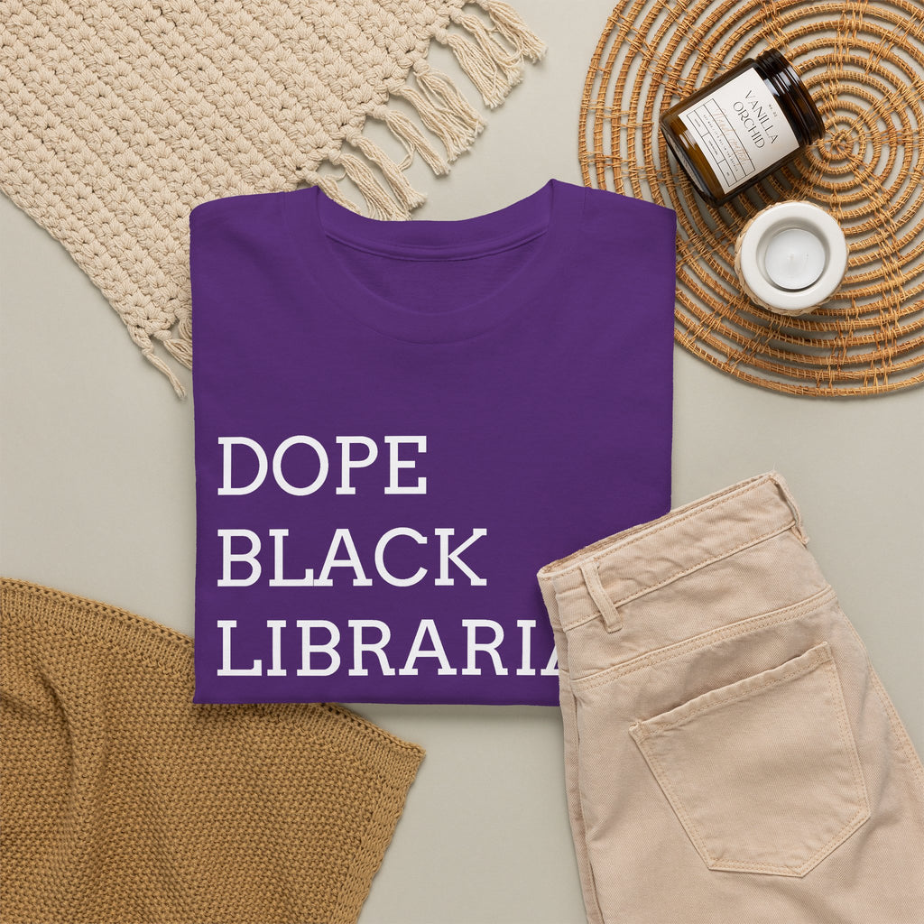 Dope Black Librarian T-Shirt — Bold Typography Tee for Black Librarians & Book Lovers