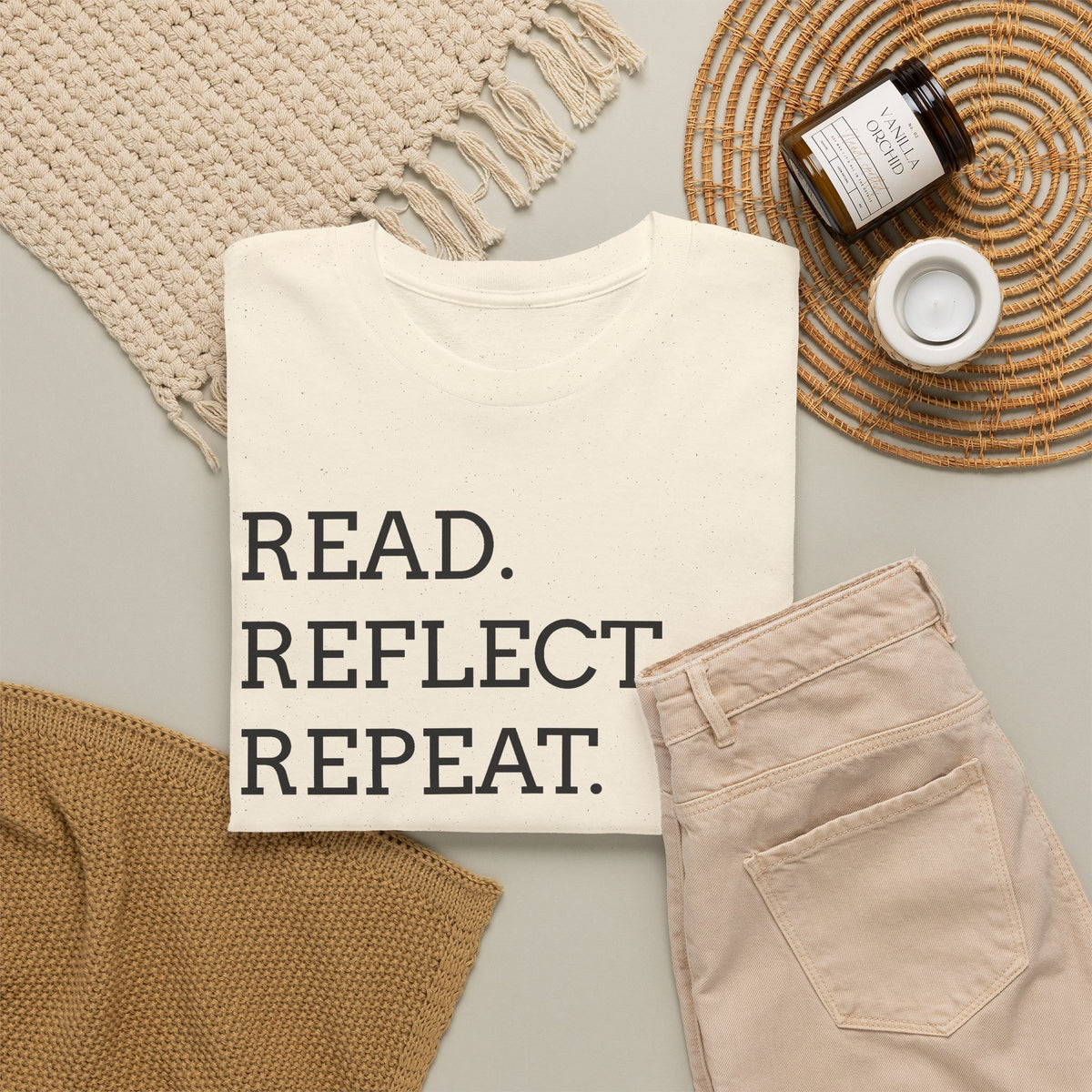 Read. Reflect. Repeat. T-Shirt — Minimalist Literary Tee for Book Lovers