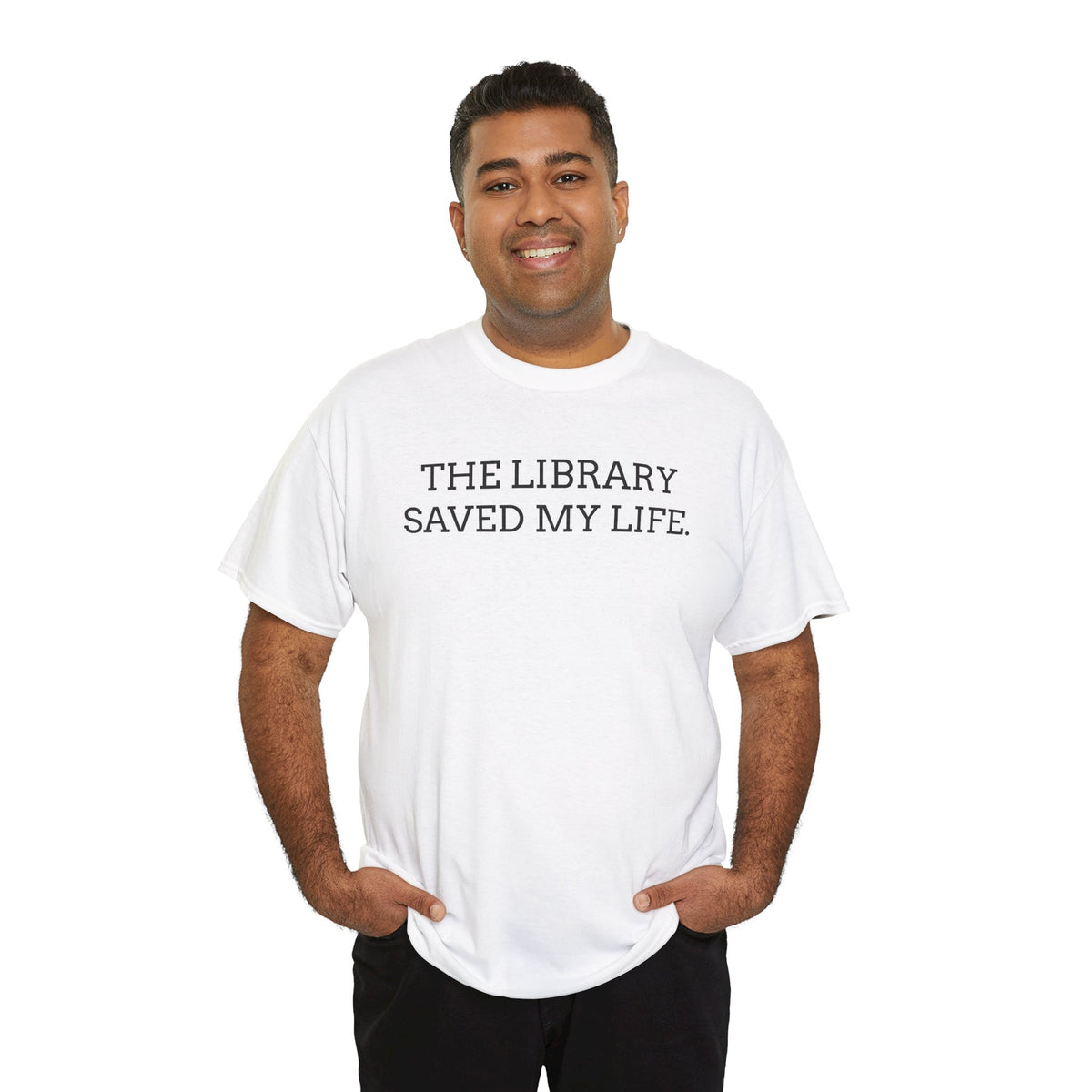 Library Saved My Life T-Shirt — Literary Quote Tee for Book Lovers