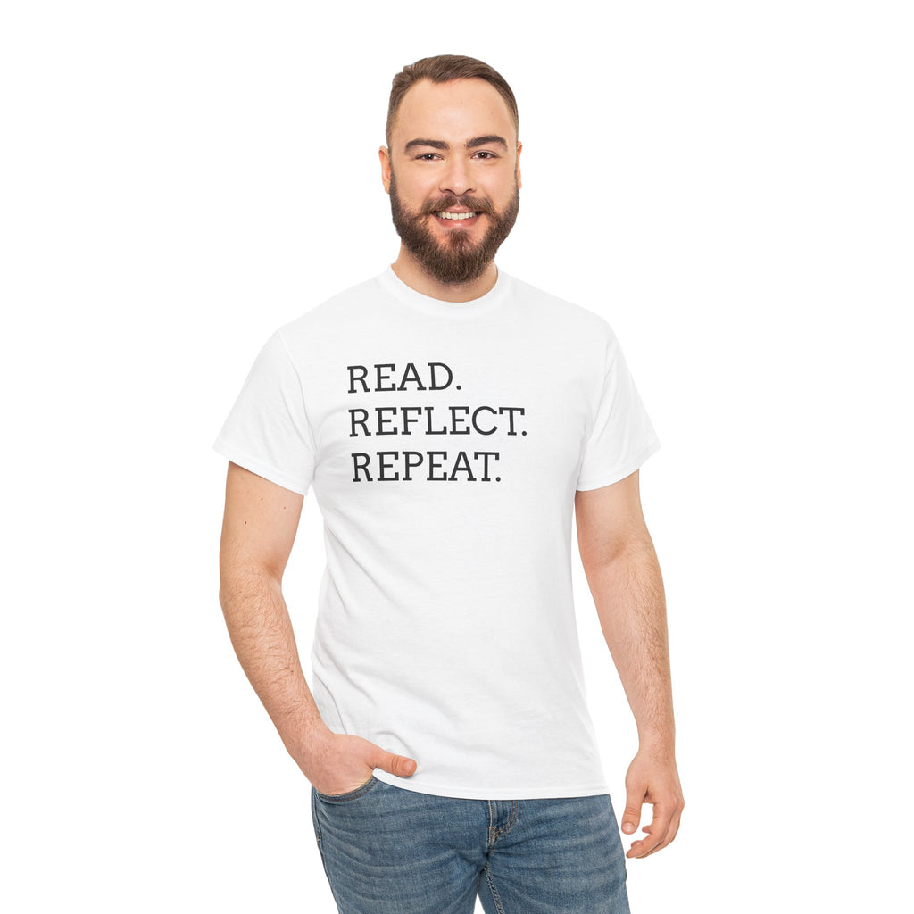 Read. Reflect. Repeat. T-Shirt — Minimalist Literary Tee for Book Lovers