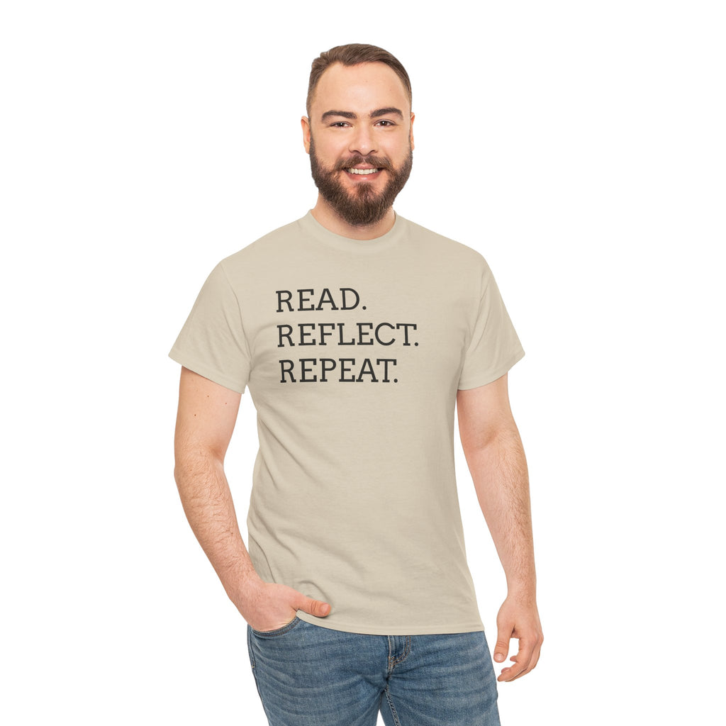 Read. Reflect. Repeat. T-Shirt — Minimalist Literary Tee for Book Lovers