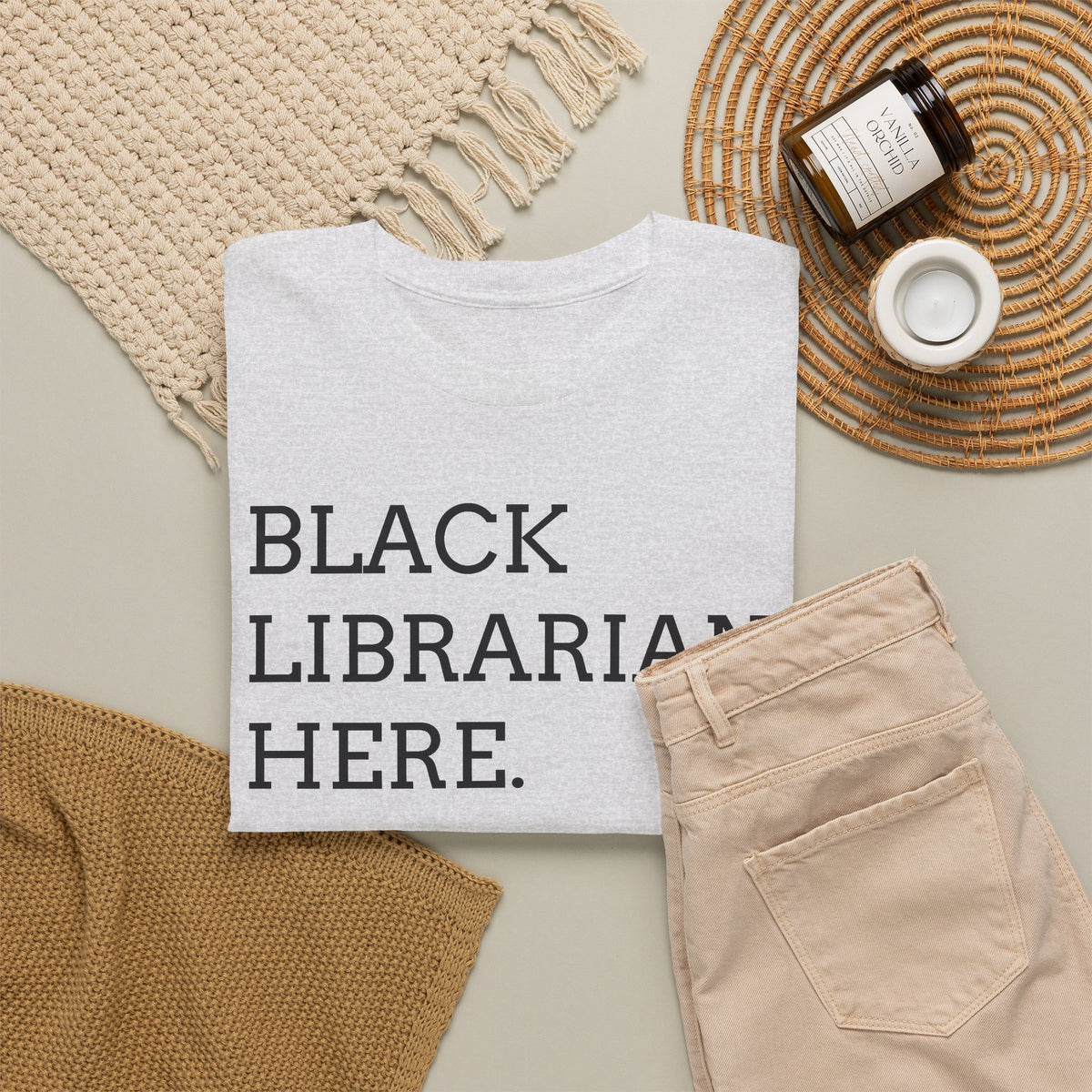 Black Librarian Here. Tee — Empowering Black Librarian Graphic Shirt