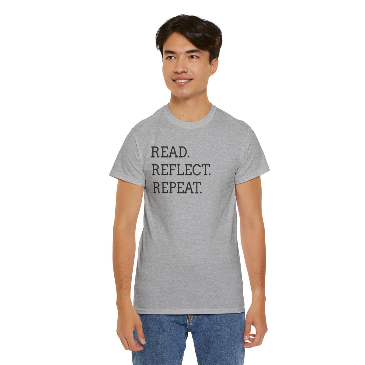 Read. Reflect. Repeat. T-Shirt — Minimalist Literary Tee for Book Lovers