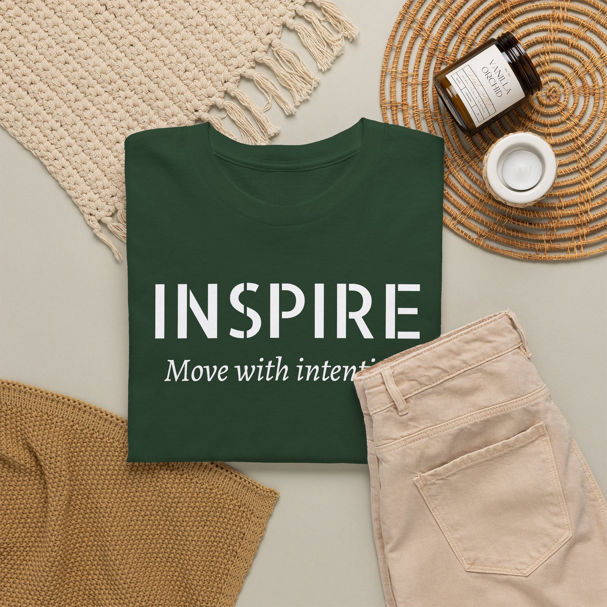 Inspire “Move with Intention” Tee — Motivational Graphic T-Shirt