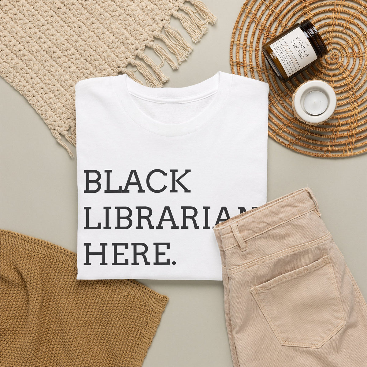 Black Librarian Here. Tee — Empowering Black Librarian Graphic Shirt