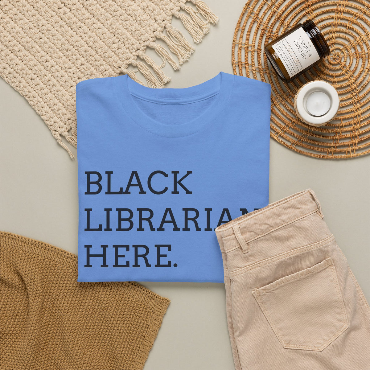 Black Librarian Here. Tee — Empowering Black Librarian Graphic Shirt