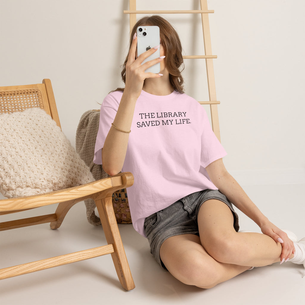 Library Saved My Life T-Shirt — Literary Quote Tee for Book Lovers