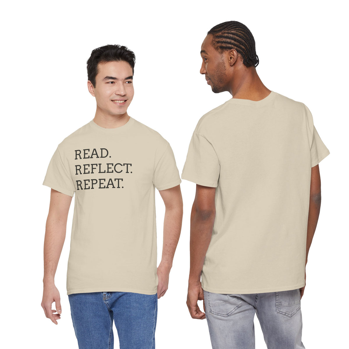 Read. Reflect. Repeat. T-Shirt — Minimalist Literary Tee for Book Lovers