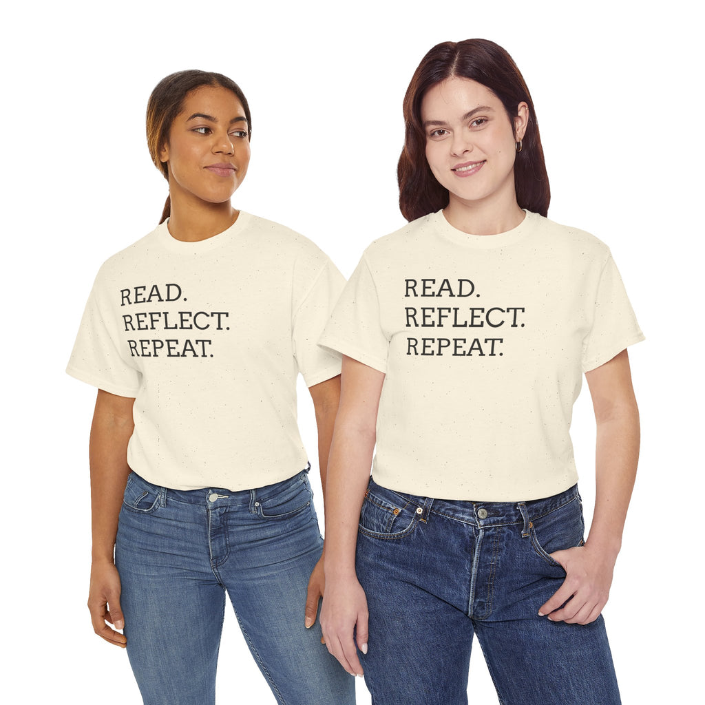 Read. Reflect. Repeat. T-Shirt — Minimalist Literary Tee for Book Lovers