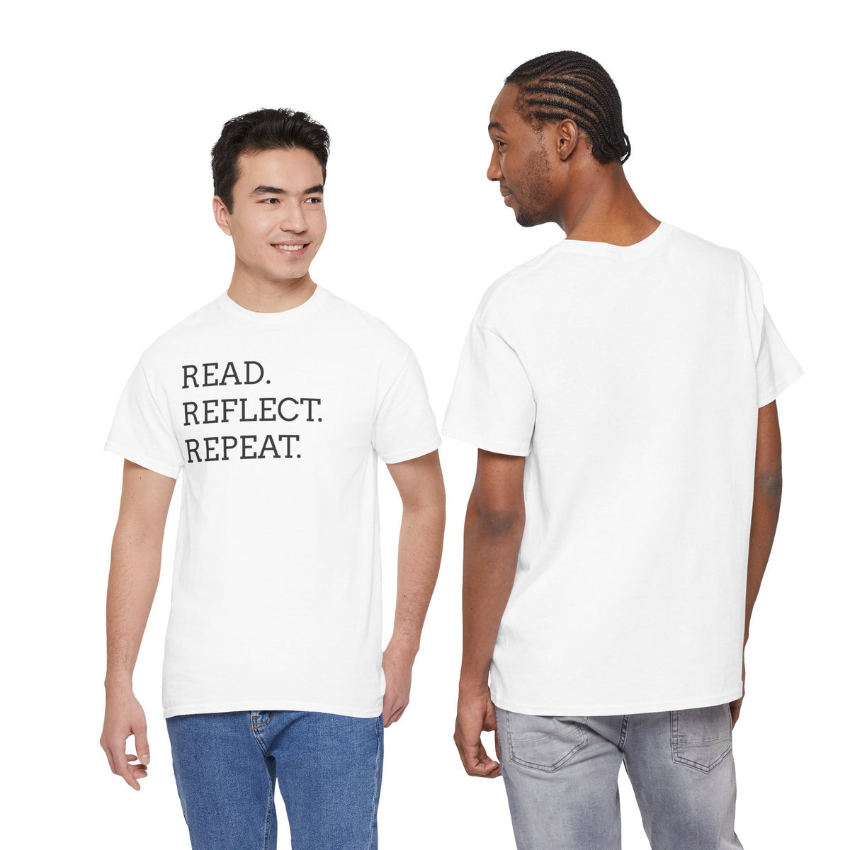 Read. Reflect. Repeat. T-Shirt — Minimalist Literary Tee for Book Lovers