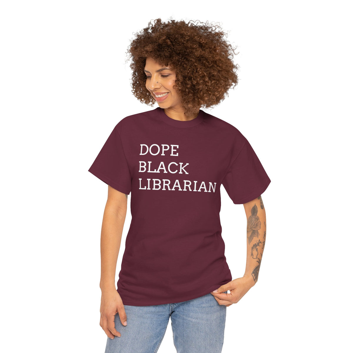 Dope Black Librarian T-Shirt — Bold Typography Tee for Black Librarians & Book Lovers