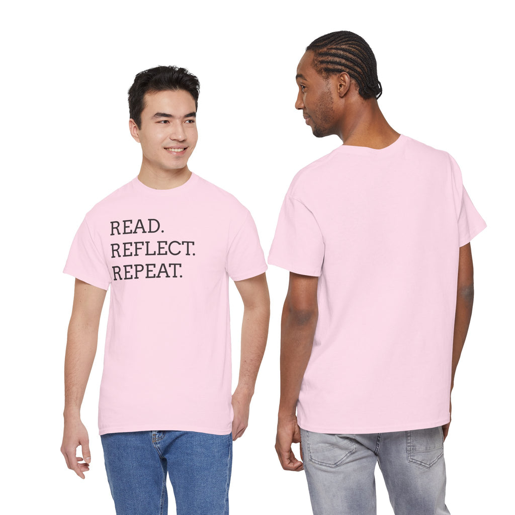 Read. Reflect. Repeat. T-Shirt — Minimalist Literary Tee for Book Lovers