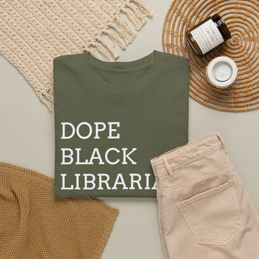 Dope Black Librarian T-Shirt — Bold Typography Tee for Black Librarians & Book Lovers